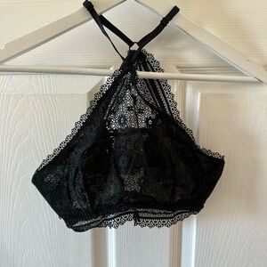 Victoria's Secret Black Lace Halter Bralette